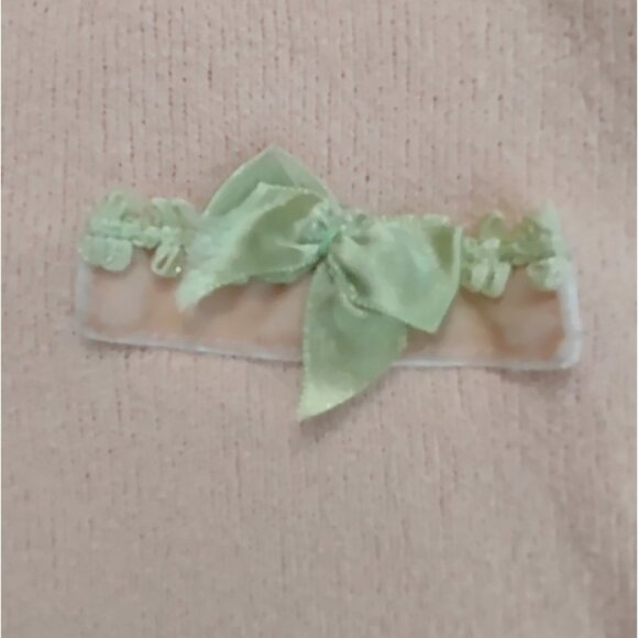 Intuitions light Peach Sweater Women knitted Cardigan Medium Lace Cottagecore - Picture 5 of 15